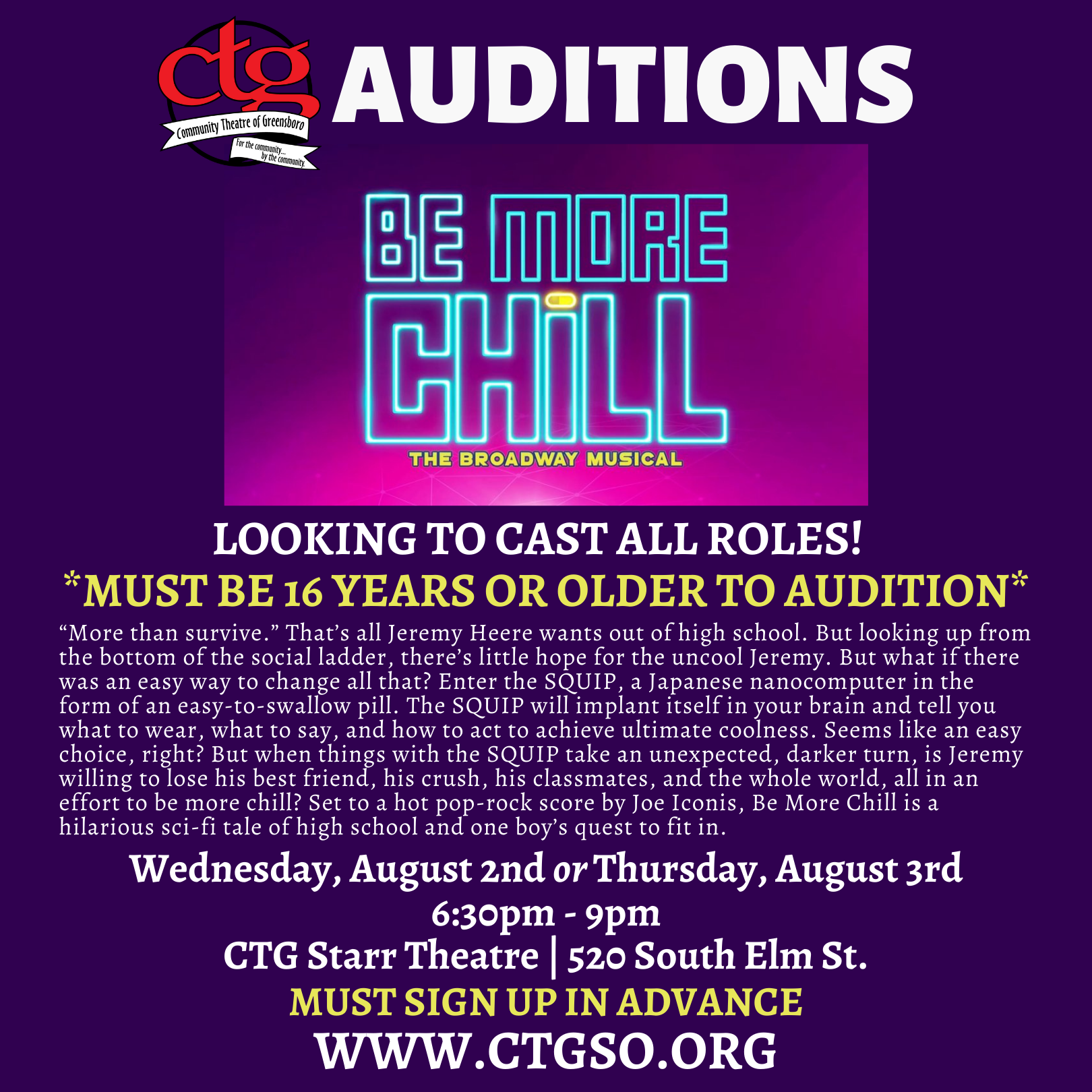 Auditions – Community Theatre of Greensboro