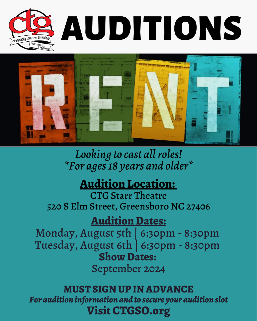 Auditions – Community Theatre of Greensboro